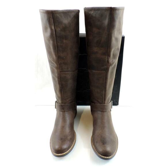 Women's Shoes Steven by Steve Madden Ryley Riding Boots Brown Distressed Size 6 - Picture 4 of 8